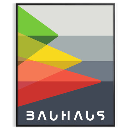 space stunning Bauhaus art print dynamic gray orange hues vibrant poster perfect wall gift enthusiast décor artwork