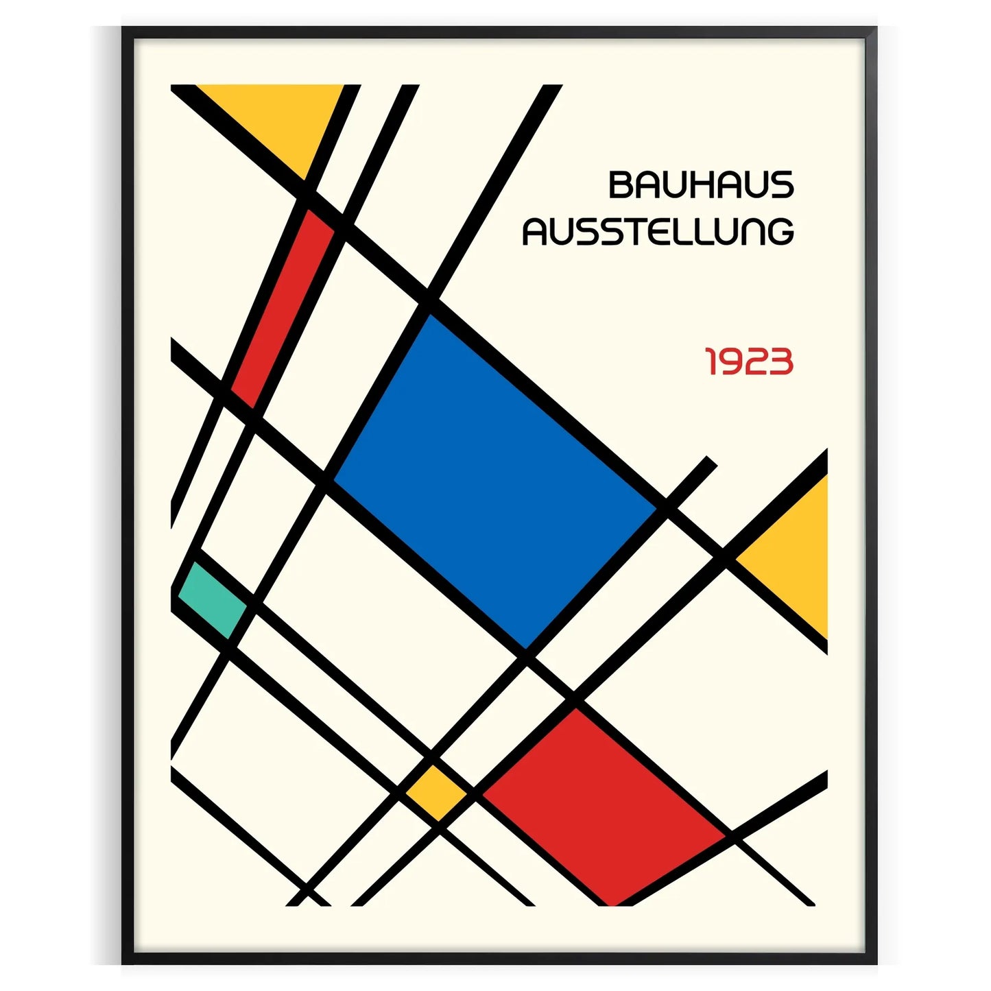 space striking Bauhaus art poster bold white red tones wall unique gift modern artwork essence design variety sizes A4 cm A0 room today