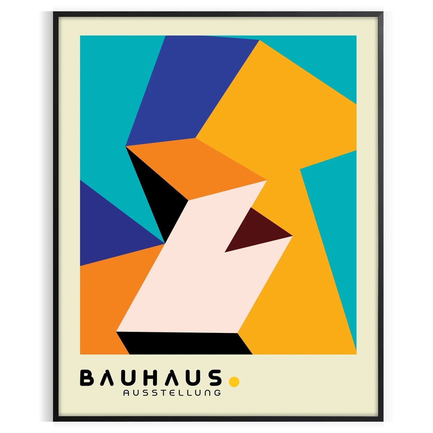 vibrant Bauhaus Exhibition Poster stunning artwork bold orange green modern elegance space wall art thoughtful gift decor unique print A4 cm A0 sizes