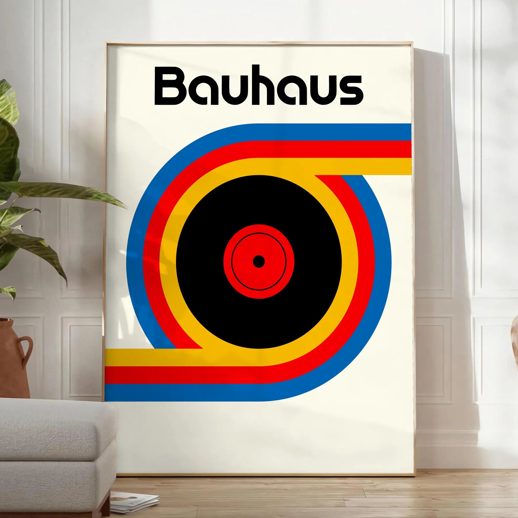 space captivating Bauhaus art print exquisite poster geometric design vibrant colors perfect modern wall enthusiasts unique gift available A4 cm A0 sizes walls today